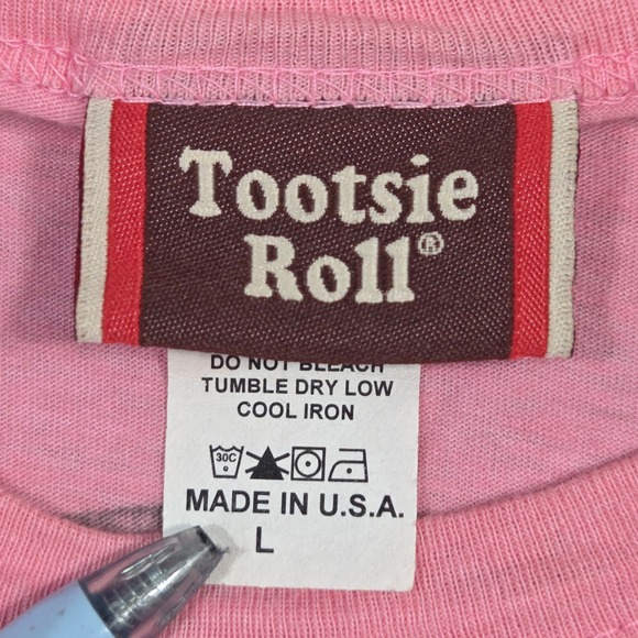 Vintage Tootsie Roll Mr Owl Graphic Tee Pink How Many Licks Shirt Womens L - Picture 4 of 6